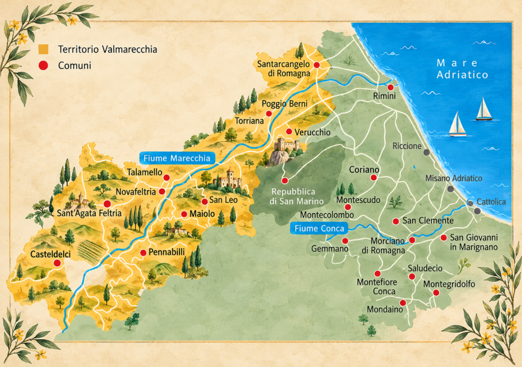 entroterra romagnolo borghi valmarecchia piantina 2